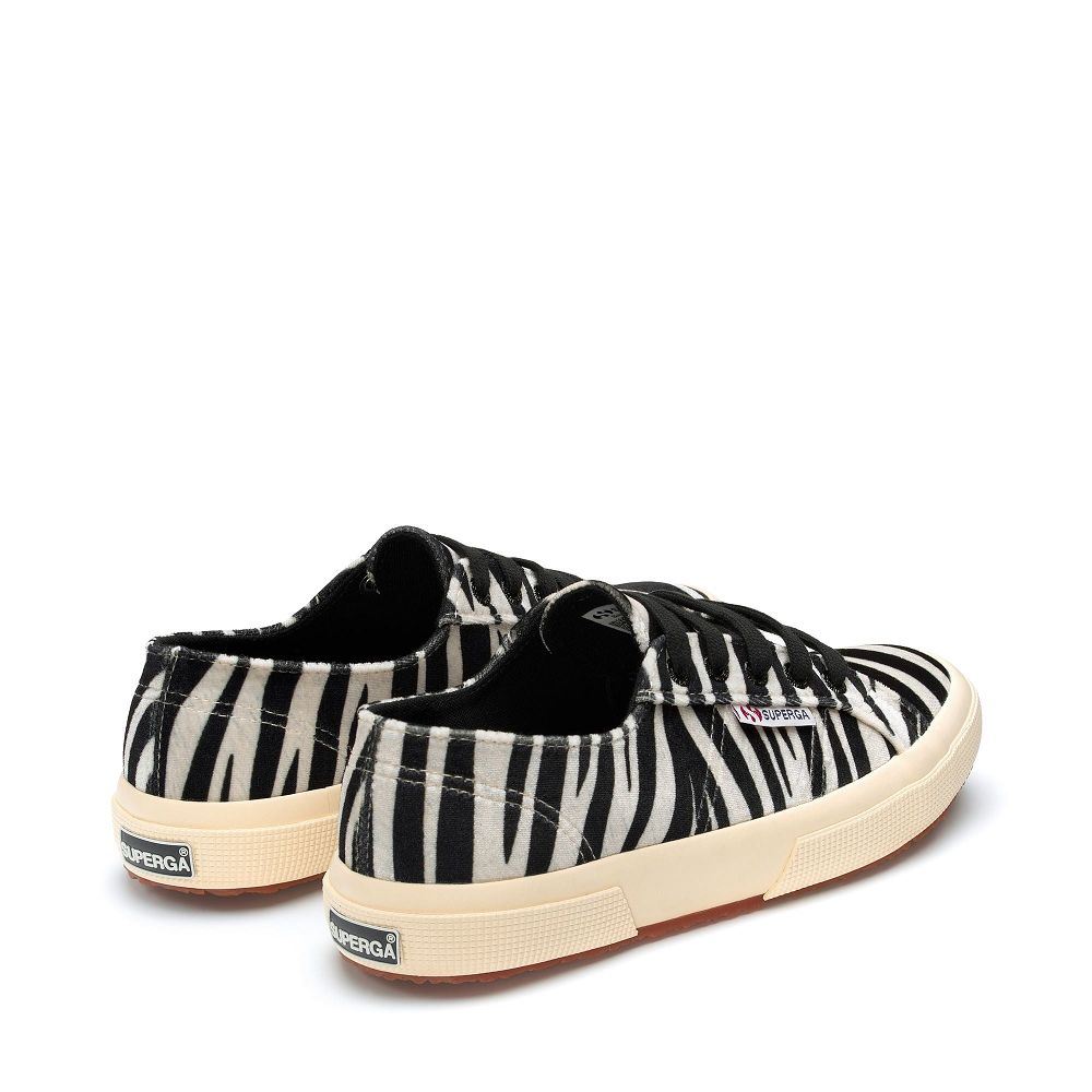 Superga 2750 Fanvelvetw Black Sneakers - Women's Sneakers USA | US6415434